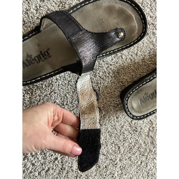 Alegria Black Beaded Thong Sandals Closure‎ Adjustable Strap CAR820 US7.5 EU38 - Picture 9 of 12